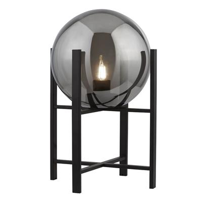 Amsterdam Table Lamp - Black Metal & Smoked Glass