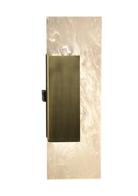 Lux & Belle LED WallLight-SatinBrass Metal&Cloudy Acrylic,IP