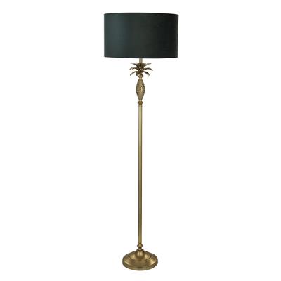 Lux & Belle Pineapple Floor Lamp Antique Brass & Green Shade