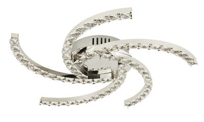 Lux & Belle 5 Arm LED Ceiling Flush- Chrome & Clear Crystal