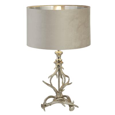 Lux & Belle Antler Table Lamp Silver & Taupe Shade