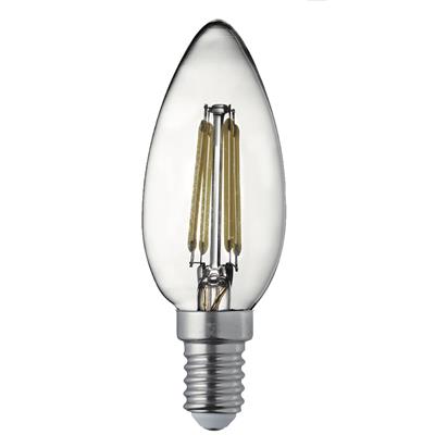 Dimmable E14 LED Filament Candle Lamp - 6W, 540Lm, W White